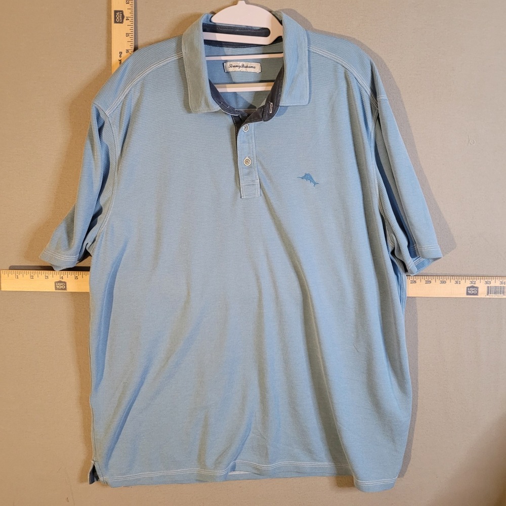 Tommy Bahama Mens XL Blue Emissary Polo‎ Shirt Short Sleeve Tencel ST225393